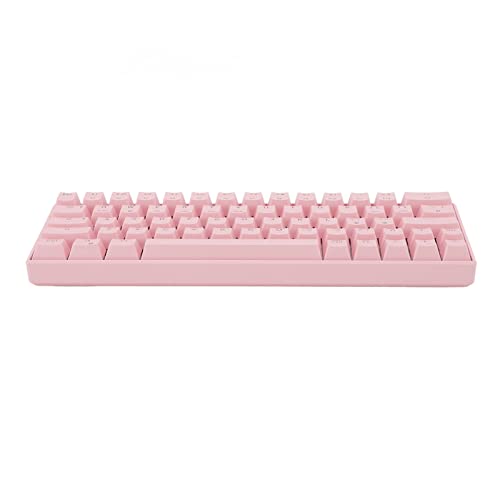 Jectse Gaming-Tastatur, Mechanische Tastatur mit 64 Tasten, Ergonomisch, Kabellos, 3 Modi, 2,4 G, 3,0, 5,0, Typ C, Wiederaufladbare, Kabelgebundene, Mechanische Tastatur für Win von Jectse