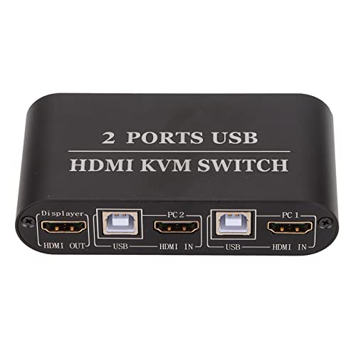 Jectse HDMI Switch, 4K@30Hz HD Multimedia Interface Switcher, USB Switch mit 2 HDMI Ports + 3 USB KVM Ports, unterstützt Tastatur und Maus, U Disk, Drucker, USB Kamera von Jectse