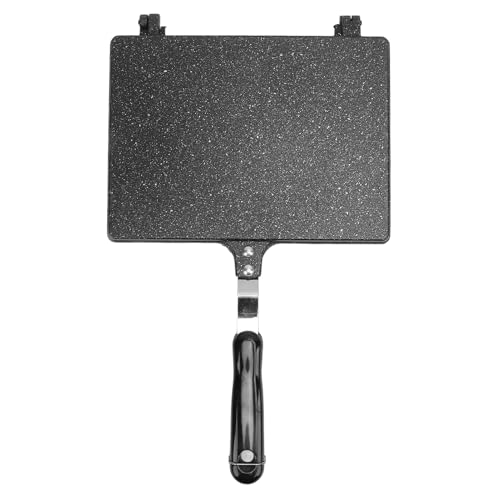 Jectse Hand Toaster Abtrennbare Doppelseitige Grill Panini -Hersteller Pfanne für Schnelle Frühstücksvorbereitung Aluminiumlegierung Schwarz 1 Stück von Jectse