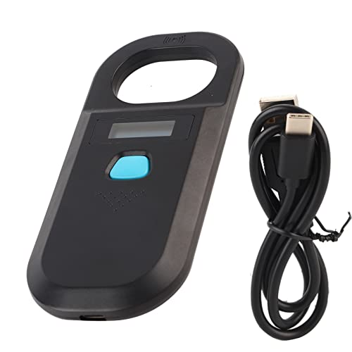 Jectse Haustier-Mikrochip-Scanner, Tier-Tag-Leser mit Speicherfunktion, Tragbarer Chip-Scanner OLED-Bildschirm Handheld High-Brightness, für Tier Haustiere Schweine Hunde Katzen (Schwarz) von Jectse