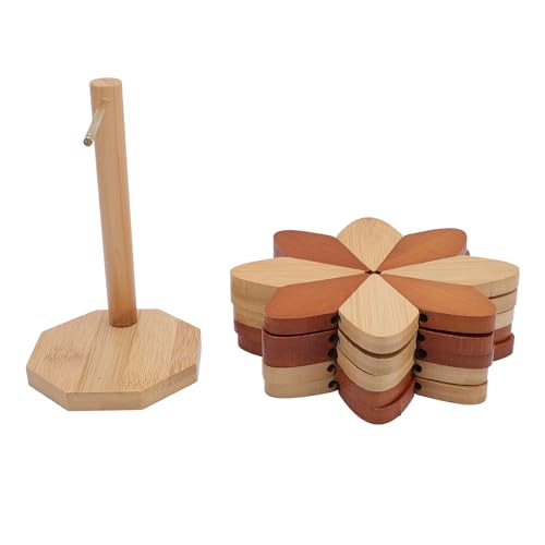 Jectse Hölzernen Erweiterbare Trivets Set Hitz Proof Windmill Untersetzer für Küchendekor Bereit Große Untersetzermatten für Arbeitsplatten von Jectse
