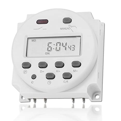 Jectse In-Wall-Digital-Timer, 12-V-Zeitschaltuhr für den Innenbereich, Mini-LCD-programmierbarer Mikrocomputer-Steuerstrom-Zeitrelais-Schalter für die Werbung von Leuchtkästen usw von Jectse