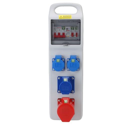 Jectse Industrial Socket Box, Sturdy & Respardant Water Proof IP44-67 Mobile Socket Box mit Leistungsschalter für Baustellen, Fabrik, Werkstatt von Jectse