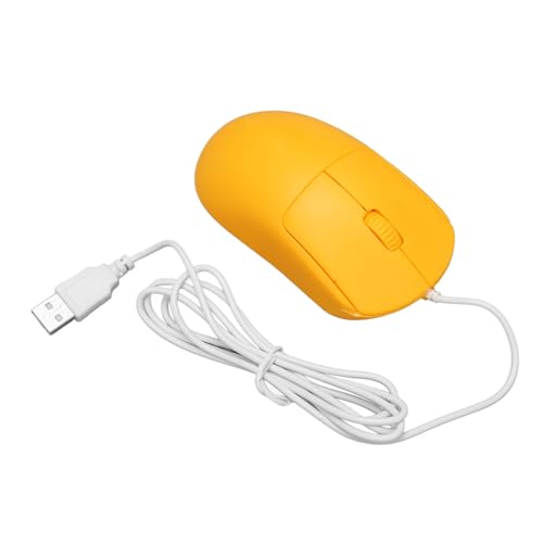 Jectse Kabelgebundene Maus, Optisch, 1200 DPI, Ergonomisches Design, Kabelgebundene Maus für Laptops, Büro, ABS-Material, Plug-and-Play (Yellow) von Jectse