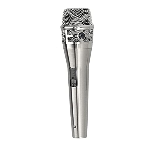 Jectse Kabelgebundenes Mikrofon, Professionelle Karaoke-Mikrofone, Zarte Tonaufnahme, Stabile Übertragung, Hohe Verstärkung für Karaoke-Gesang, Heim-Bühnenrede Im Freien (schwarz) (Silber) von Jectse