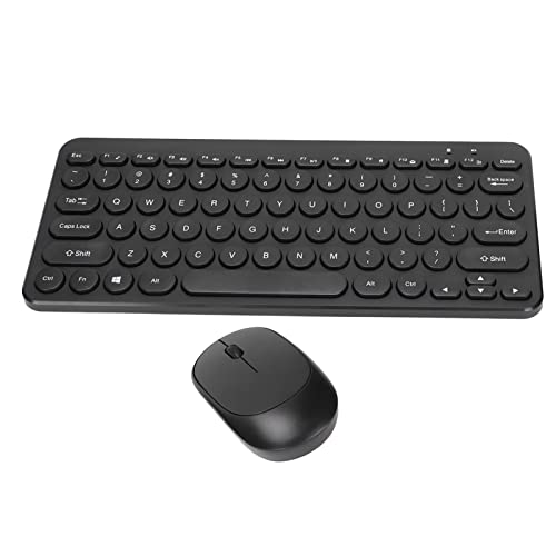 Jectse Kabellose Tastatur-Maus-Kombination, 2,4-G-Schlüssel- und Maus-Set Ergonomische Kompakte Kabellose Tastatur, Leise Maus mit USB-Empfänger für Desktop-Laptop-Büro (Black) von Jectse