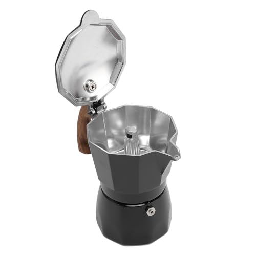 Jectse Kaffeemaschine Kaffeemaschine Effiziente Extraktion Doppelventil -Design Mocha -Pot für Camping Im Freien Leichtes Aluminiumlegierungen Im Freien (BLACK) von Jectse