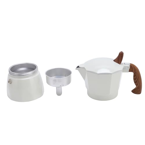 Jectse Kaffeemaschine Kaffeemaschine Effiziente Extraktion Doppelventil -Design Mocha -Pot für Camping Im Freien Leichtes Aluminiumlegierungen Im Freien (WHITE) von Jectse