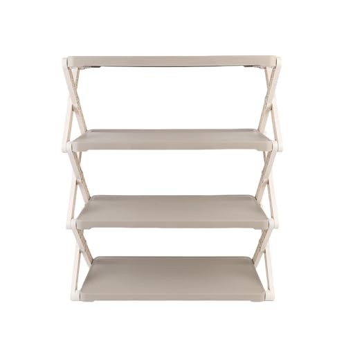 Jectse Kleine Klappschuhe Tragbare Schuhe Organizer für die Kleiderschrank -Eingangsgarage, PP - Lagerregal für Größe 12 Schuhe (4 Schichten) von Jectse