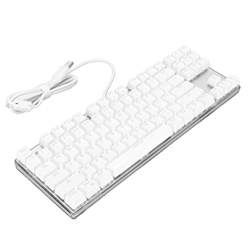 Jectse Mechanische Gaming-Tastatur, Tragbare 87-Tasten-Tastatur mit Transparenter Rückseite, Volltasten-Gaming-Tastatur mit RGB-Hintergrundbeleuchtung, Geeignet für Zuhause und Büro (Roter Schalter) von Jectse