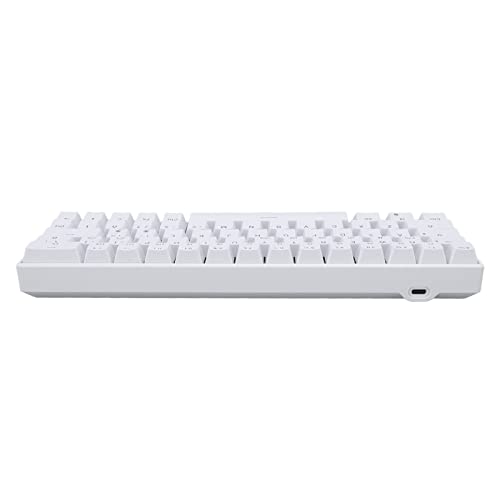 Jectse Mechanische Tastatur, 64 Tasten Gaming-Tastatur Ergonomischer 3-Modus Wireless 2.4G 3.0 5.0 Type C Wiederaufladbare Kabelgebundene Mechanische Tastatur mit Key Puller für von Jectse