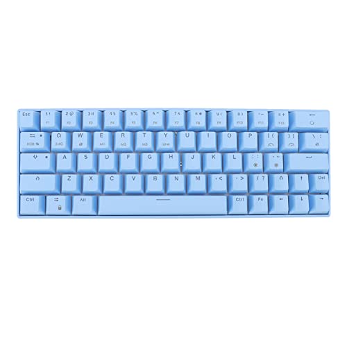 Jectse Mechanische Tastatur, RGB-Gaming-Tastatur mit 64 Tasten, Ergonomische 3-Modus-Wireless-2,4-G-3.0-5.0-Typ-C-mechanische Tastatur für Win für IOS, Blau (Linearer Aktionsschalter) von Jectse