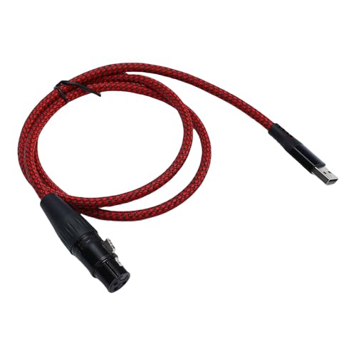 Jectse Mikrofon XLR zu USB -Kabel, Weiblicher Mikrofonverbindungswandler HiFi Sound für die von Karaoke -Gesangslautsprecher Mischkonsole, 10 Fuß, 6 Mm Durchmesser (1m) von Jectse