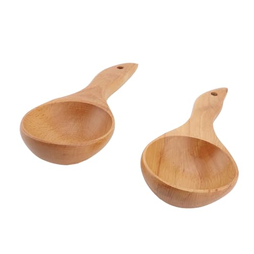 Jectse Premium -Holzlöffel Set - 2pcs Exquisite Anti Stick Küchenkelle Zum Kochen, Buchenholzmaterial von Jectse