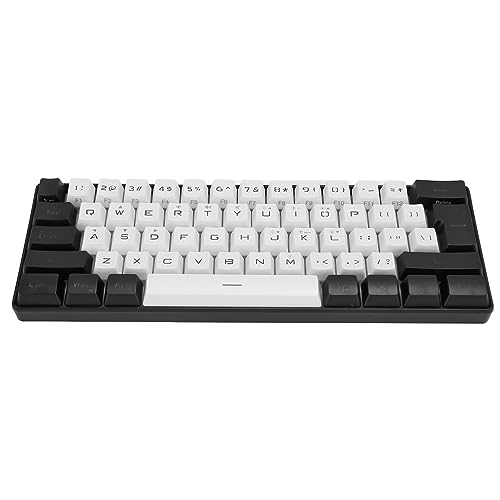 Jectse RGB-Tastatur, Ergonomische Gaming-Tastatur mit Mechanischem Gefühl und Mehreren RGB-Modi, 61 Tasten, Typ-C-Schnittstelle, für Bürogeschäfte (White) von Jectse