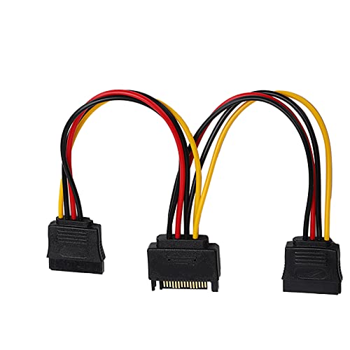 Jectse SATA-Adapterkabel,SATA-Stromkabel,5V/2A 12V/2A 4Pin auf SATA-Schnittstellennetzkabel,15Pin SATA-Stecker,4Pin-Schnittstellenanschluss,für Festplatten und Optische Laufwerke. von Jectse