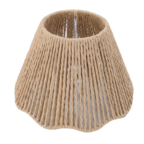 Jectse Seil Gewebter Schreibtischlampenschatten Exquisite Handwerkskunst für Küchenschlafzimmer Café, Universalkompatibilität E27 E14, Eisenpapier Seil Material von Jectse