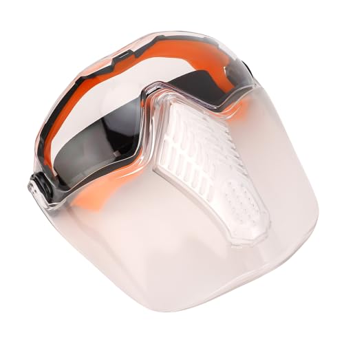 Jectse Sicherheit Industrie Gesichtsschild Impact Proof Anti Nebel Breite Aussicht Zum Schleifen des Schneidens, Staubdichtem Gesichtsschild für Männer TPR PC Orange von Jectse