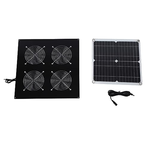 Jectse SolarbetrieBener Abbluftventilator, 12 W Solarpanel Mit HochgeChwindigites-ABLUFTVENTILATOR, IP65 Fauterfeste Belüftung, Solarabluftventilator für GEWÄCHSHAUS, Hühnstall, von Jectse