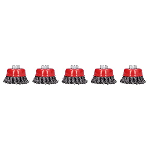 Jectse Stahldrahträder Schüssel Typ Twisted Pinsel Set, M10 -Gewinde Rost -Lackentfernung Polierwerkzeug, 5pcs für mit Garten, Rasen, Ackerlandgras von Jectse