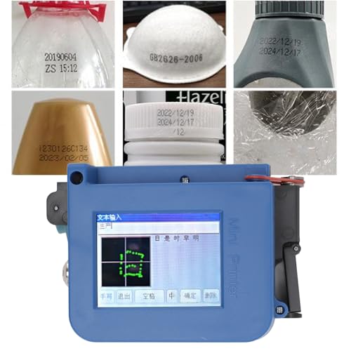 Jectse Taschen-Tintenstrahldrucker, 2,4-Zoll-Touchscreen-Grafikcode-Handheld-Datendrucker, einstellbare Druckhöhe Taschen-Tintenstrahl-Codiermaschine mit integrierter Speicherfunktion von Jectse