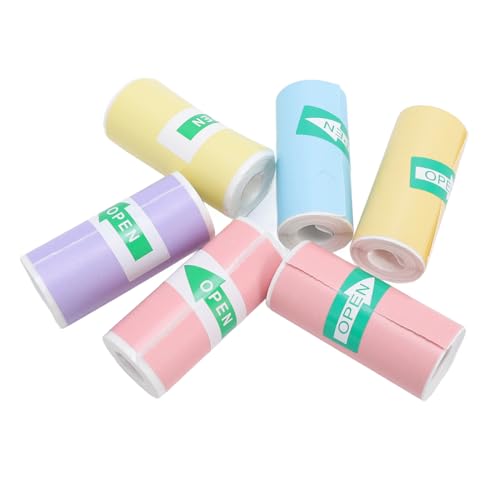 Jectse Thermaldruckerpapier Selbstkleber Glattes Mini -Druckerpapier 57x25mm 6 Rollpack für Etikettenaufkleber Quittungsfoto Notizen von Jectse