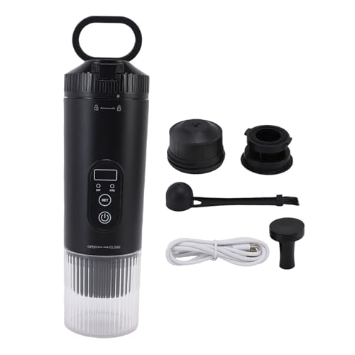 Jectse Tragbare Kaffeemaschine Espresso Maschine für Dolcegusto Kapseln und Kaffeegelände, 100W 21Bar Kabelbranche Heizkapsel Kaffeemaschine Maschine (BLACK) von Jectse