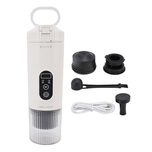 Jectse Tragbare Kaffeemaschine Espresso Maschine für Dolcegusto Kapseln und Kaffeegelände, 100W 21Bar Kabelbranche Heizkapsel Kaffeemaschine Maschine (WHITE) von Jectse
