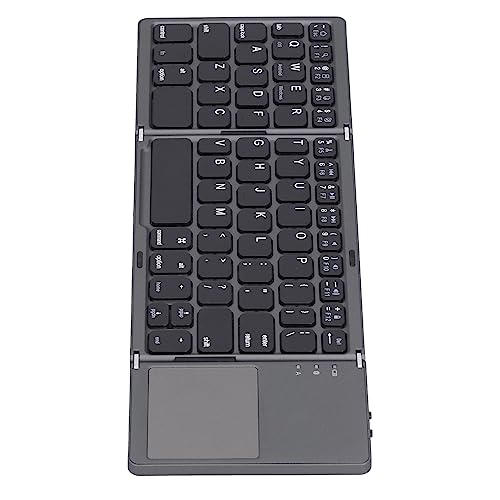 Jectse Tragbare -Tastatur, Tragbare Computertastatur mit Touchpad, USB-wiederaufladbare Ergonomische Schreibmaschinentastatur für PC Computer Laptop Tablet (Schwarz) von Jectse