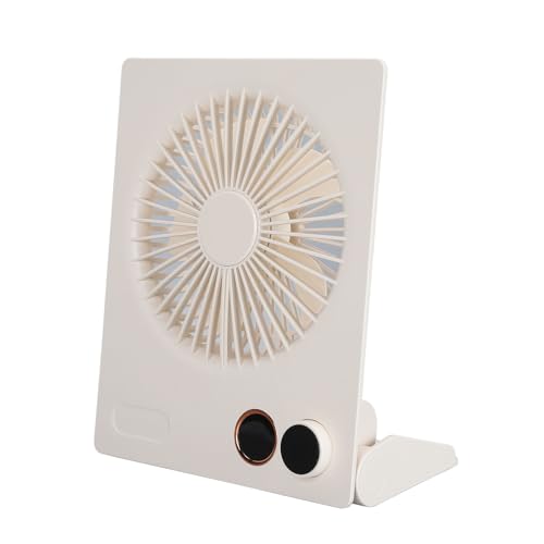 Jectse Tragbarer Schreibtischventilator, Stufenlose Geschwindigkeitsregelung, Flacher Schreibtischventilator, Stehend, Hängend, Geräuschreduzierung 4000 U/min, mit 4000 MAh Hochdichter von Jectse