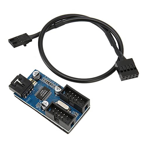 Jectse USB 2.0-Header-Splitter, Stabile Stromversorgung, Effizienzsteigerung durch Plug-and-Play, Breites Anwendungsspektrum für DIY-Lichtleiste, Host-Lüfter, Erweiterte von Jectse