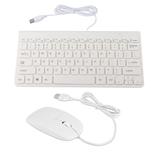 Jectse USB-Kabelgebundenes -Tastatur-Maus-Set,Ultradünne Tastatur mit Runden Tastenkappen,Optisches Maus-Mäuse-Set Combo,Plug & Play,Kleine Tragbare Maus für von Jectse