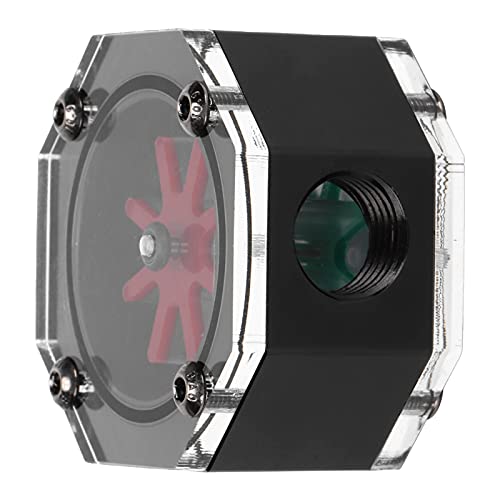 Jectse Wasserflussmesser Transparentes Acryl Achteckig für PC -Kühlsysteme Schöne Visuelle Effekte für Computer -Enthusiasten Acryl + Aluminiumlegierung von Jectse
