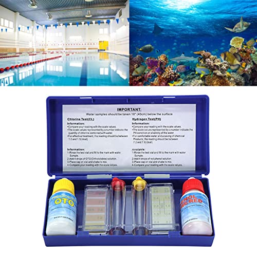Jectse Wasserqualitäts-Testkit MIT PH-RESTCHLOR-Erkennungslösung für Aquarien, Schwimmbäder-Fischtanks Jectse Wasserqualitäts-Testkit MIT PH-RESTCHLOR-Erkennungslösung für Aquarien, Schwimmbäder-Fischtanks von Jectse