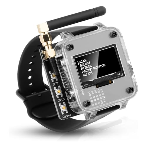 Jectse WiFi-Programmierbare Uhr, Tragbare Smartwatch mit 1,3-Zoll-OLED-Bildschirm, Programmierbare 2,4-GHz-ESP8266-Entwicklungsplatine, Externe 3-dB-Antenne, USB-ESP8266-Uhr für von Jectse