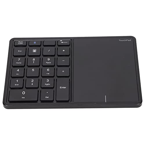 Jectse Nummernblock, 22 Tasten 2.4G Dual Mode Wireless Numeric Keypad mit Touchpad, USB C Tragbarer Nummernblock Nummerntastatur für Laptop(Schwarz) von Jectse