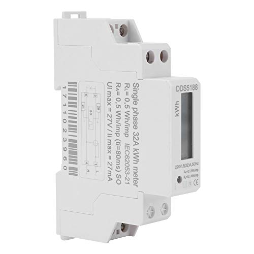 Stromzähler,Jectse 220V 5-32A Digital LCD Einphasig DIN Schiene Elektronische Stromzähler Energie KWh Meter Wechselstromzähler Din-Rail-Energiezähler Stromzähler,Jectse 220V 5-32A Digital LCD Einphasig DIN Schiene Elektronische Stromzähler Energie KWh Meter Wechselstromzähler Din-Rail-Energiezähler von Jectse