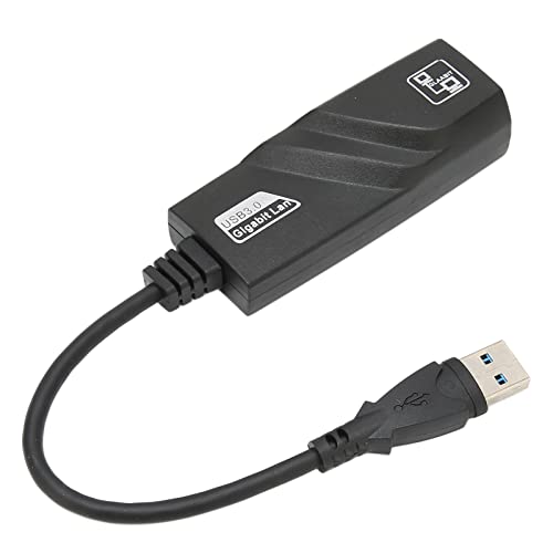 USB-zu-Ethernet-Adapter,Tragbarer USB 3.0 Bis 1000Mbps Schnelle Übertragung Stabiles Internet Kleine Kabelgebundene Gigabit-Internetkarte,RJ45-zu-Internet-Kabel Ethernet-Adapter,Geeignet für Windows, von Jectse