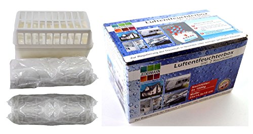 Luftentfeuchter Granulat (A) Vliesbeutel Raumentleuchter 1x Box + 2 x 1,2 kg Granulat Entfeuchter Nachfüllpack Bad Keller + 1 x gratis Reinigungstuch -VANI- 30 x 30 cm von Jedermann