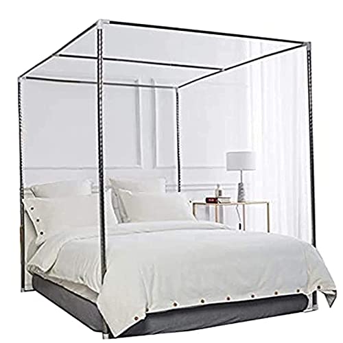 JeeKoudy Mosquito Netting Frame, Mosquito Net 4 Cake Bed Four Corner Curtain Bed Canopy Mosquito Net for Twin Full Queen King Size(No Bed Canopy Frame) von JeeKoudy
