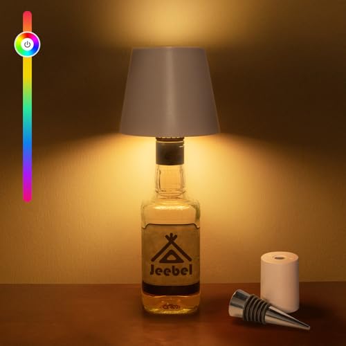 Jeebel RGB Flaschenlampe - 5200mAh Kabellose LED Flaschenlicht mit Touch Control, Stufenlos Dimmbarer, IP54, 3 Modi - Tragbare Lampenschirm Flaschen für Indoor-Outdoor Restaurant, Bar, Camping Jeebel RGB Flaschenlampe - 5200mAh Kabellose LED Flaschenlicht mit Touch Control, Stufenlos Dimmbarer, IP54, 3 Modi - Tragbare Lampenschirm Flaschen für Indoor-Outdoor Restaurant, Bar, Camping von Jeebel
