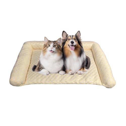 2025 New Dog Cooling Mat, Portable Washable Cooling Pad No Water or Electricity Needed, Portable for Home Use, Kennels, Crates, Cars (Yellow,Medium) von Jeeeun