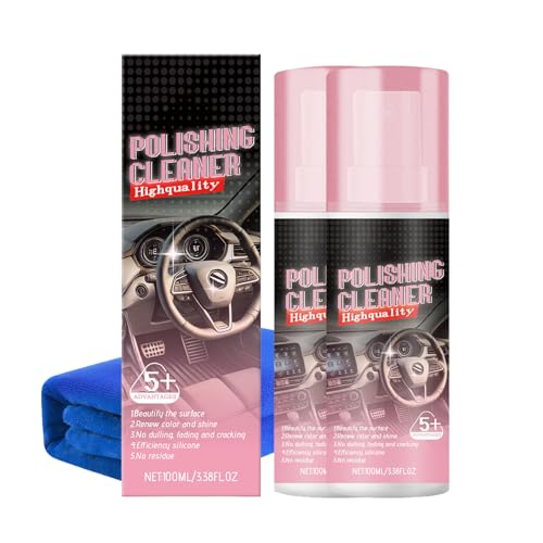 2025 New Polishing Cleaner Car Interior, Interior Detailer Spray, All Purpose Vehicle Interior Cleaner for Leather, Rubber, Plastic (2pcs) von Jeeeun