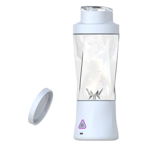 Blender Smoothie Maker, 650ML Portable Blender with 6 Blades - Rechargeable Juice Mixer Cup with To-Go Lids for Shakes, Smoothies and Frozen Fruit for Home Gym or Office (White) von Jeeeun