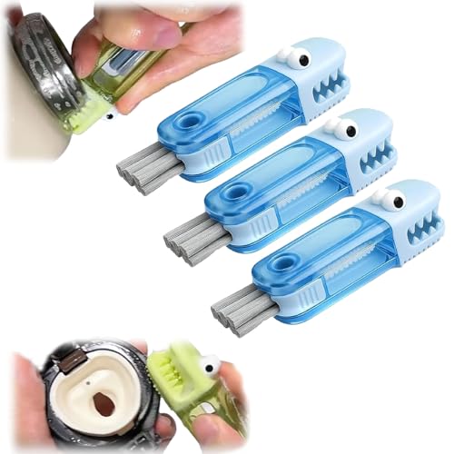 Cofpecialize 3-in-1 Multi-Function Gap Cleaner, Portable Cleaning Brush with U-Shaped Silicone Brush, 360° Bottle Brush for Deep Cleaning Cups, Kitchen Crevice Cleaning Tool (Blue*3pcs) von Jeeeun