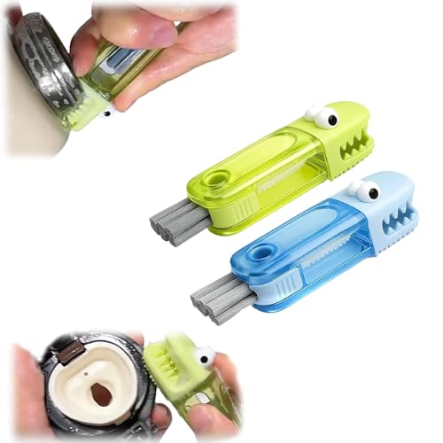 Cofpecialize 3-in-1 Multi-Function Gap Cleaner, Portable Cleaning Brush with U-Shaped Silicone Brush, 360° Bottle Brush for Deep Cleaning Cups, Kitchen Crevice Cleaning Tool (Blue+Yellow) von Jeeeun