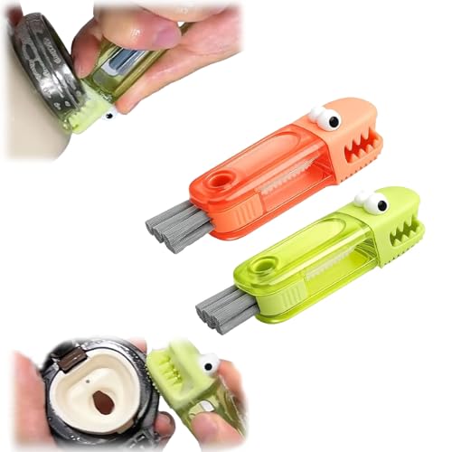 Cofpecialize 3-in-1 Multi-Function Gap Cleaner, Portable Cleaning Brush with U-Shaped Silicone Brush, 360° Bottle Brush for Deep Cleaning Cups, Kitchen Crevice Cleaning Tool (Orange+Yellow) von Jeeeun