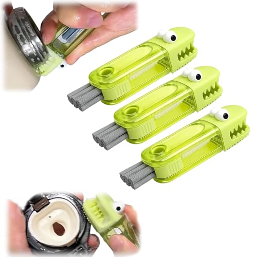 Cofpecialize 3-in-1 Multi-Function Gap Cleaner, Portable Cleaning Brush with U-Shaped Silicone Brush, 360° Bottle Brush for Deep Cleaning Cups, Kitchen Crevice Cleaning Tool (Yellow*3pcs) von Jeeeun