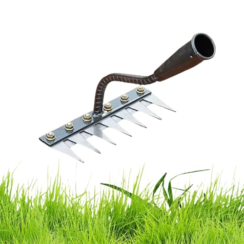Gardenia Iron Weeding Rake, Iron Rake for Gardening and Weeding, Detachable Gardening Hand Weeder Puller Tool (7 Teeth) von Jeeeun