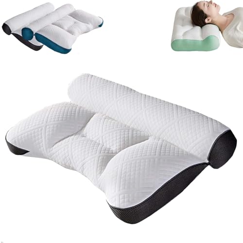 Jeeeun 2025 New Sleep Enhancing Cervical Support Comfort Goose Down Pillow for Neck Support (B*Black) von Jeeeun
